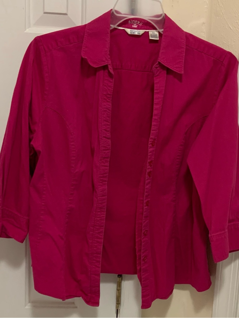 Riders by Lee Women's Bright Pink Button-Front Shirt Jacket
